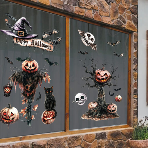 Decal Halloween 2025 Hít Tĩnh Điện – Trang Trí Cửa Kính, Cửa Hàng, Ngôi Nhà Đầy Ma Mị - Hình ảnh 3