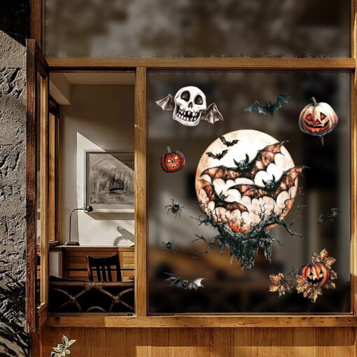 Decal Halloween 2025 Hít Tĩnh Điện – Trang Trí Cửa Kính, Cửa Hàng, Ngôi Nhà Đầy Ma Mị - Hình ảnh 6