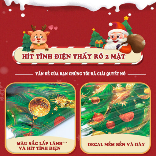 Decal Noel Cây Thông Hít Tĩnh Điện 45x60cm – Mẫu Thông Xanh Lá Trang Trí Kính Rực Rỡ, Thấy Rõ 2 Mặt - Hình ảnh 7