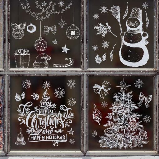 Decal Noel 2025 Hít Tĩnh Điện Trang Trí Cửa Kính – Người Tuyết, Cây Thông, Ông Già Noel Đẹp Lung Linh - Hình ảnh 3