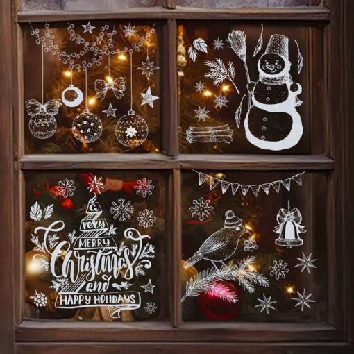 Decal Noel 2025 Hít Tĩnh Điện Trang Trí Cửa Kính – Người Tuyết, Cây Thông, Ông Già Noel Đẹp Lung Linh - Hình ảnh 5
