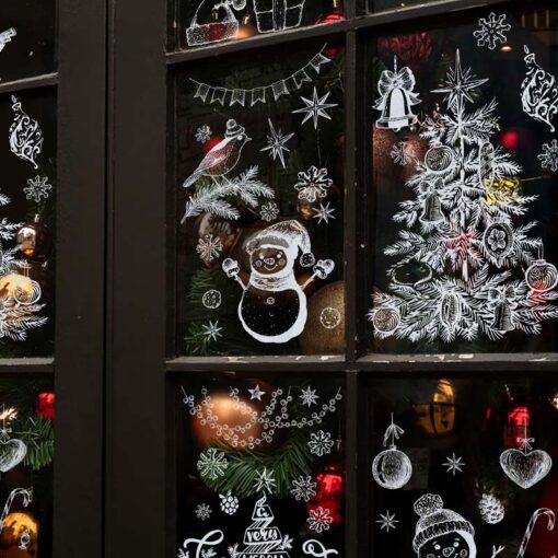 Decal Noel 2025 Hít Tĩnh Điện Trang Trí Cửa Kính – Người Tuyết, Cây Thông, Ông Già Noel Đẹp Lung Linh - Hình ảnh 6