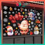 Decal Noel Hít Tĩnh Điện 2026 – Ông Già Noel, Tuần Lộc & Người Tuyết Trang Trí Giáng Sinh-JC-84