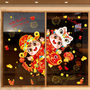 Decal Tết Bé May Mắn 2026 – Mã Đáo Thành Công, Vạn Sự Đại Cát | Decal Tết Hít Tĩnh Điện | Khổ 60×90 cm – MingDecor