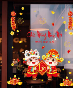 Decal Tết Bé Cầm Chữ Lộc 2026 – Decal Tết Hít Tĩnh Điện – Decal Tết 60x90 cm | MingDecor