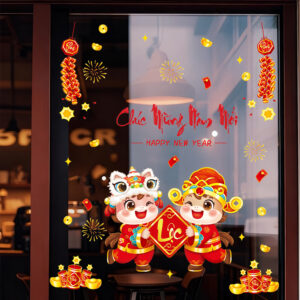 Decal Tết Bé Cầm Chữ Lộc 2026 – Decal Tết Hít Tĩnh Điện – Decal Tết 60x90 cm | MingDecor