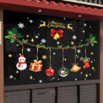 Decal Noel 2026 Dây Treo Chuông – Người Tuyết – Hít Tĩnh Điện – Khổ 45×60 | Trang Trí Cửa Kính Cực Đẹp