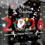 Decal Noel 2026 Merry Christmas Santa Đáng Yêu – Hít Tĩnh Điện (Khổ 45×60) – Trang Trí Cửa Kính Lung Linh Cho Mùa Lễ Hội