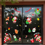 Decal Noel 2026 Cute Santa – Snowman – Tuần Lộc – Bé Noel | Hít Tĩnh Điện | Khổ 50×70 – Trang Trí Cửa Kính Dễ Thương Cho Cửa Hàng & Gia Đình