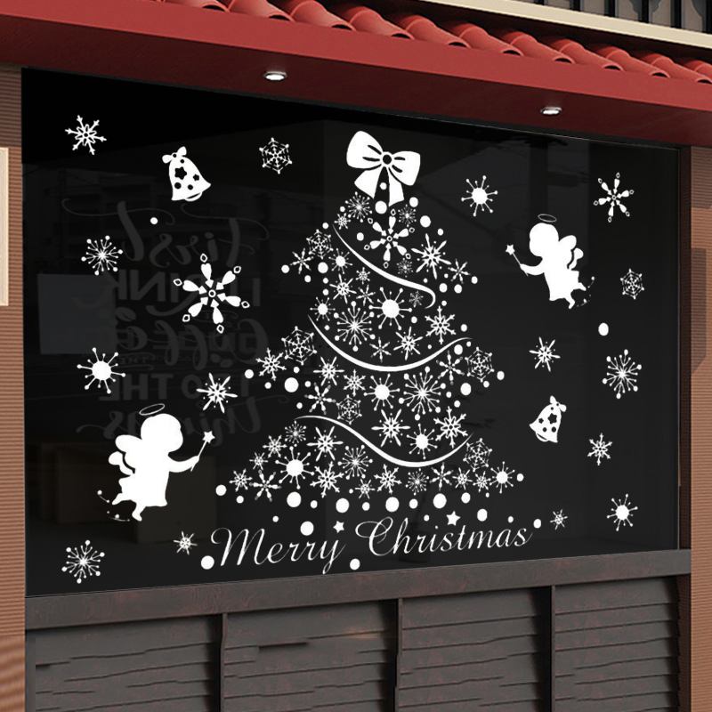 Decal Noel 2026 Cây Thông Thiên Thần Trắng – Hít Tĩnh Điện – Khổ 50x70 | Trang Trí Cửa Kính Sang Trọng – Tinh Khôi – Dễ Dán - Hình ảnh 8