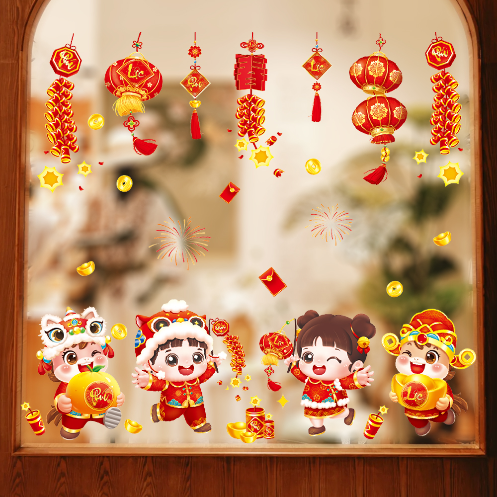 Decal Tết Bé Múa Lân 2026 – Decal Tết Hít Tĩnh Điện – Decal Tết 60x90 cm | MingDecor - Hình ảnh 8