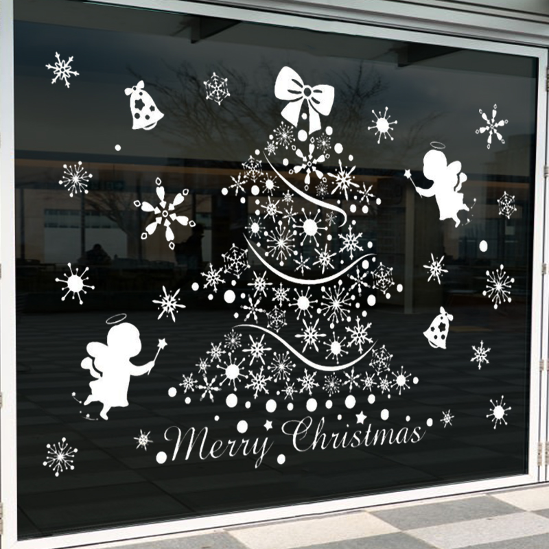 Decal Noel 2026 Cây Thông Thiên Thần Trắng – Hít Tĩnh Điện – Khổ 50x70 | Trang Trí Cửa Kính Sang Trọng – Tinh Khôi – Dễ Dán - Hình ảnh 7