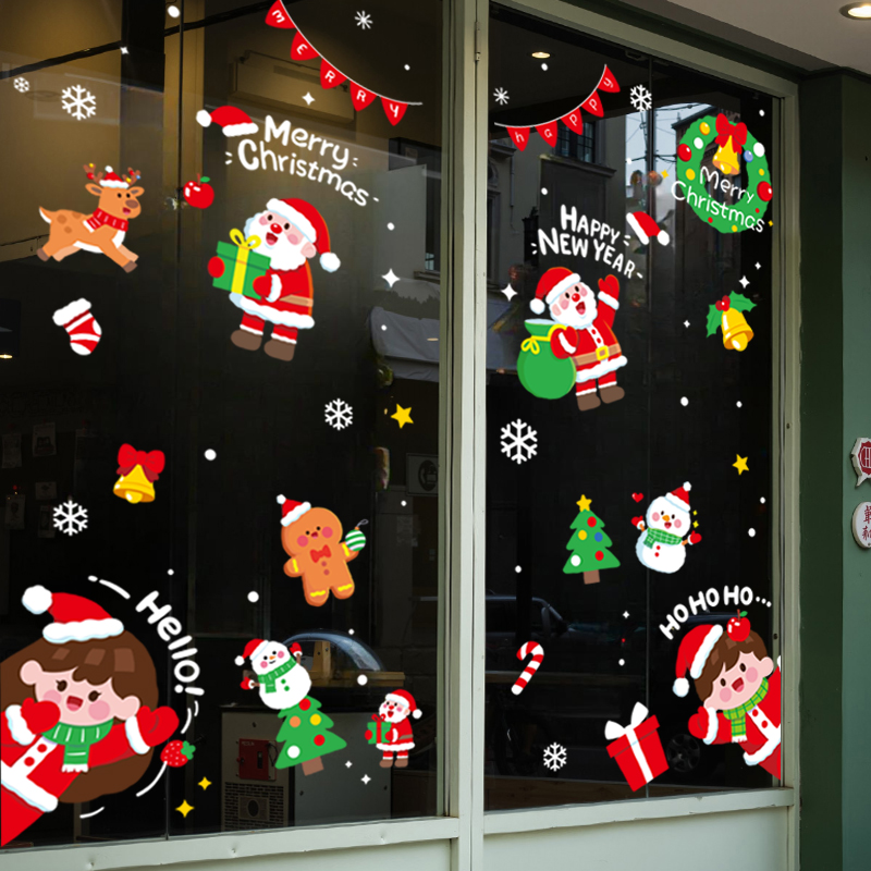 Decal Noel 2026 Cute Santa – Snowman – Tuần Lộc – Bé Noel | Hít Tĩnh Điện | Khổ 50x70 – Trang Trí Cửa Kính Dễ Thương Cho Cửa Hàng & Gia Đình - Hình ảnh 6