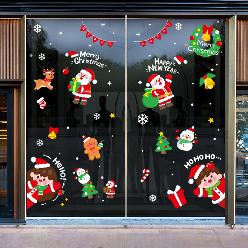 Decal Noel 2026 Cute Santa – Snowman – Tuần Lộc – Bé Noel | Hít Tĩnh Điện | Khổ 50x70 – Trang Trí Cửa Kính Dễ Thương Cho Cửa Hàng & Gia Đình - Hình ảnh 4