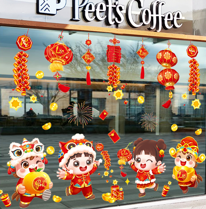 Decal Tết Bé Múa Lân 2026 – Decal Tết Hít Tĩnh Điện – Decal Tết 60x90 cm | MingDecor - Hình ảnh 5