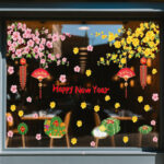 Decal Tết 2026 Hoa Đào – Mai Vàng – Bánh Chưng Bánh Tét | Decal Tết Hít Tĩnh Điện Khổ 60×90 cm Trang Trí Cửa Kính – MingDecor