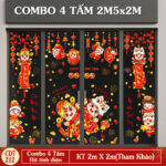 Decal Tết 2026 Hít Tĩnh Điện Combo 4 Tấm – Bé Linh Vật Chúc Xuân, Pháo Hoa May Mắn & Chữ Chúc Mừng Năm Mới Trang Trí Cửa Kính Lớn | Mẫu CDT212