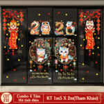 Decal Tết 2026 Hít Tĩnh Điện Combo 4 Tấm – Số 2026 Bé Linh Vật Tài Lộc Dán Kính | Mingdecor