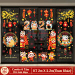 Decal Tết 2026 Hít Tĩnh Điện Combo 6 Tấm – Linh Vật Bé Chúc Tết An Khang Thịnh Vượng | Mingdecor