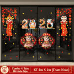 Decal Tết 2026 Hít Tĩnh Điện Combo 4 Tấm – Bé Linh Vật Chiêu Tài 2026, Chúc Mừng Năm Mới | Mingdecor