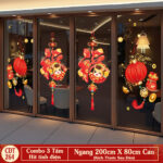 Decal Tết 2026 Hít Tĩnh Điện Combo 3 Tấm – Chữ Phúc Bé Linh Vật Vẫy Tay Trang Trí Cửa Kính | Mingdecor