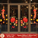 Decal Tết 2026 Hít Tĩnh Điện Combo 3 Tấm – Lồng Đèn Phúc Lộc Pháo Tết Trang Trí Cửa Kính | Mingdecor