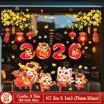 Decal Tết 2026 Hít Tĩnh Điện Combo 3 Tấm – Đại Tự 2026 Bé Linh Vật Đón Xuân Trang Trí Cửa Kính | Mingdecor