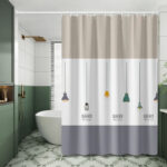 Rèm Nhà Tắm Chống Nước PEVA Họa Tiết Đèn Treo Hiện Đại 180cm x 180cm