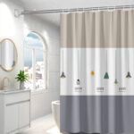 Rèm Nhà Tắm Chống Nước PEVA Họa Tiết Đèn Treo Hiện Đại 120cm x 180cm
