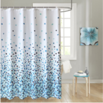 Rèm Phòng Tắm Cao Cấp Polyester Chống Nước Họa Tiết Đá Quý Xanh 180cm x 180cm