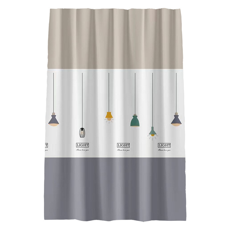 Rèm Nhà Tắm Chống Nước PEVA Họa Tiết Đèn Treo Hiện Đại 120cm x 180cm - Hình ảnh 3