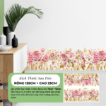 Decal Chân Tường Hoa Hồng Pastel Lá Vàng Trang Trí Tường Phòng Khách – MingDecor