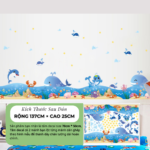 Decal Chân Tường Đại Dương Cá Voi Cho Bé – Decal Dán Tường Trang Trí Phòng Trẻ Em MingDecor