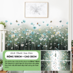 Decal Dán Tường Hoa Cúc Xanh Trang Trí Phòng – Decal Trang Trí Thiên Nhiên MingDecor