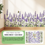 Decal Chân Tường Hoa Lavender Tím Trang Trí Tường – Decal Dán Tường Thiên Nhiên MingDecor