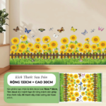 Decal Chân Tường Hoa Hướng Dương Hàng Rào Trang Trí Tường Đẹp – Decal Dán Tường MingDecor