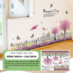decal-chan-tuong-happy-tree-hang-rao-hoa-hong