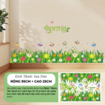 Decal Chân Tường Cỏ Hoa Mùa Xuân Spring Trang Trí Tường Đẹp – Decal Dán Tường MingDecor
