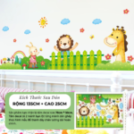 Decal Chân Tường Hoạt Hình Thỏ Sư Tử Hươu Cao Cổ Trang Trí Phòng Bé – MingDecor