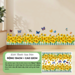 Decal Chân Tường Hoa Hướng Dương Và Bướm Trang Trí Tường Phòng Khách Phòng Ngủ – MingDecor