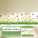Decal Chân Tường Hoa Cỏ Và Bướm Trang Trí Tường Phòng Khách Phòng Ngủ – MingDecor