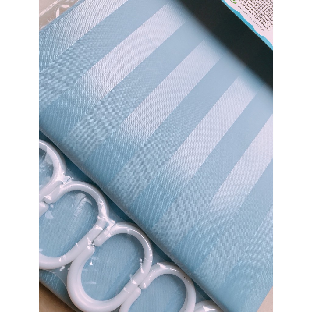 Rèm Nhà Tắm Chống Nước PEVA Màu Xanh Lá Trơn 180cm x 180cm - Hình ảnh 4