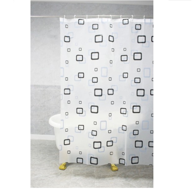 Rèm Nhà Tắm Chống Nước PEVA Họa Tiết Hình Vuông Tối Giản 180cm x 180cm - Hình ảnh 8