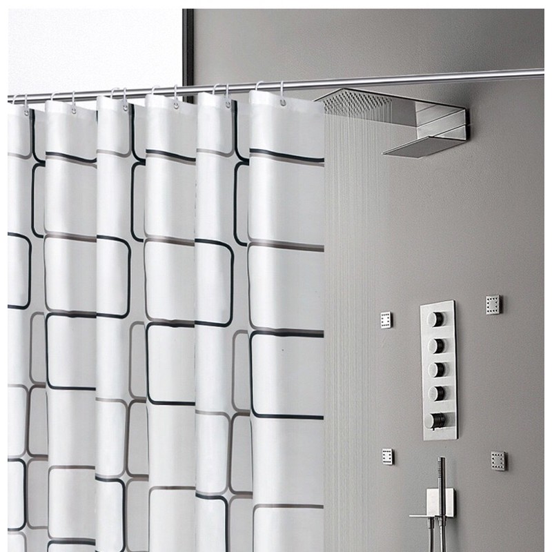 Rèm Nhà Tắm Chống Nước PEVA Họa Tiết Hình Chữ Nhật Hiện Đại 180cm x 180cm - Hình ảnh 2