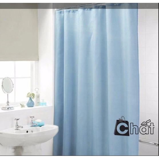 Rèm Nhà Tắm Chống Nước PEVA Màu Xanh Lá Trơn 180cm x 180cm - Hình ảnh 2