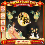 Decal Trung Thu Hít Tĩnh Điện Chị Hằng Thỏ Ngọc Mẫu 3