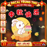 Decal Trung Thu Hít Tĩnh Điện Thỏ Ngọc Trăng Rằm-Mẫu5