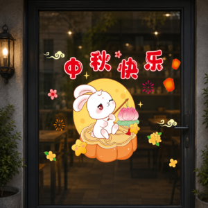 Alternative view of Decal Trung Thu Hít Tĩnh Điện Thỏ Ngọc Trăng Rằm-Mẫu5